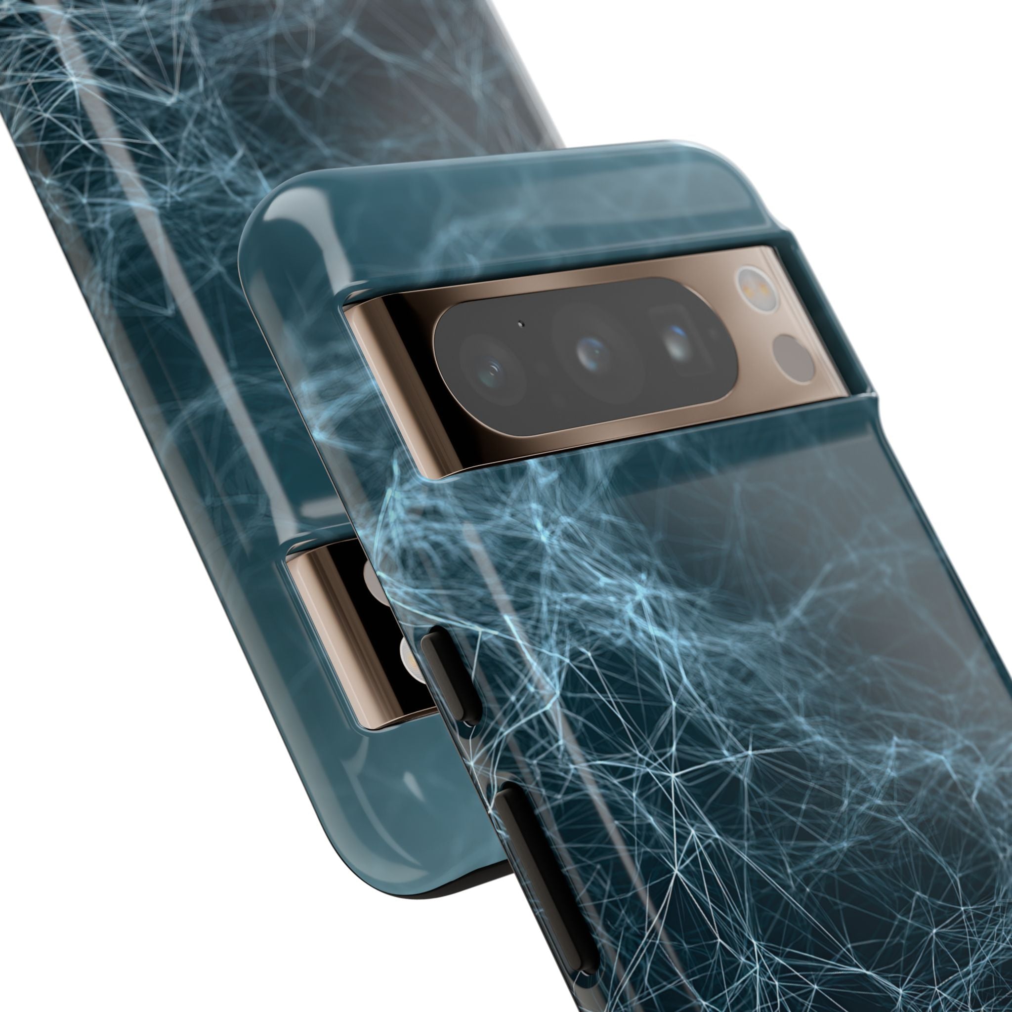 Teal Tough Phone Case for Google Pixel - Arctic Neural Mesh