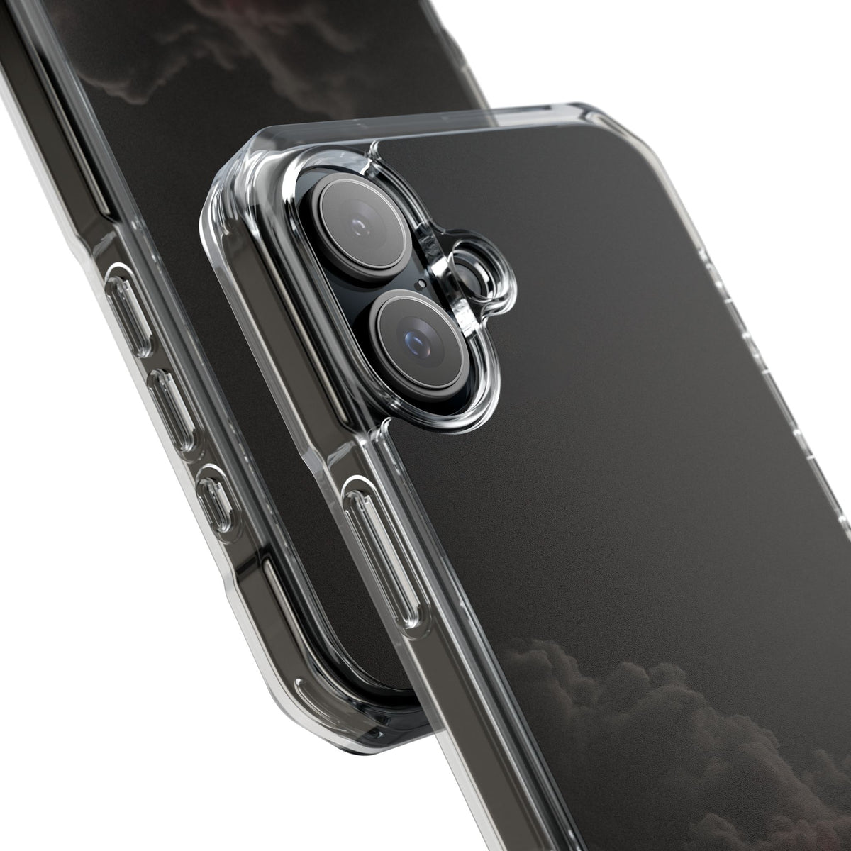 Crimson Fog Void · Clear Impact Magnetic Phone Case for iPhone ·  Black