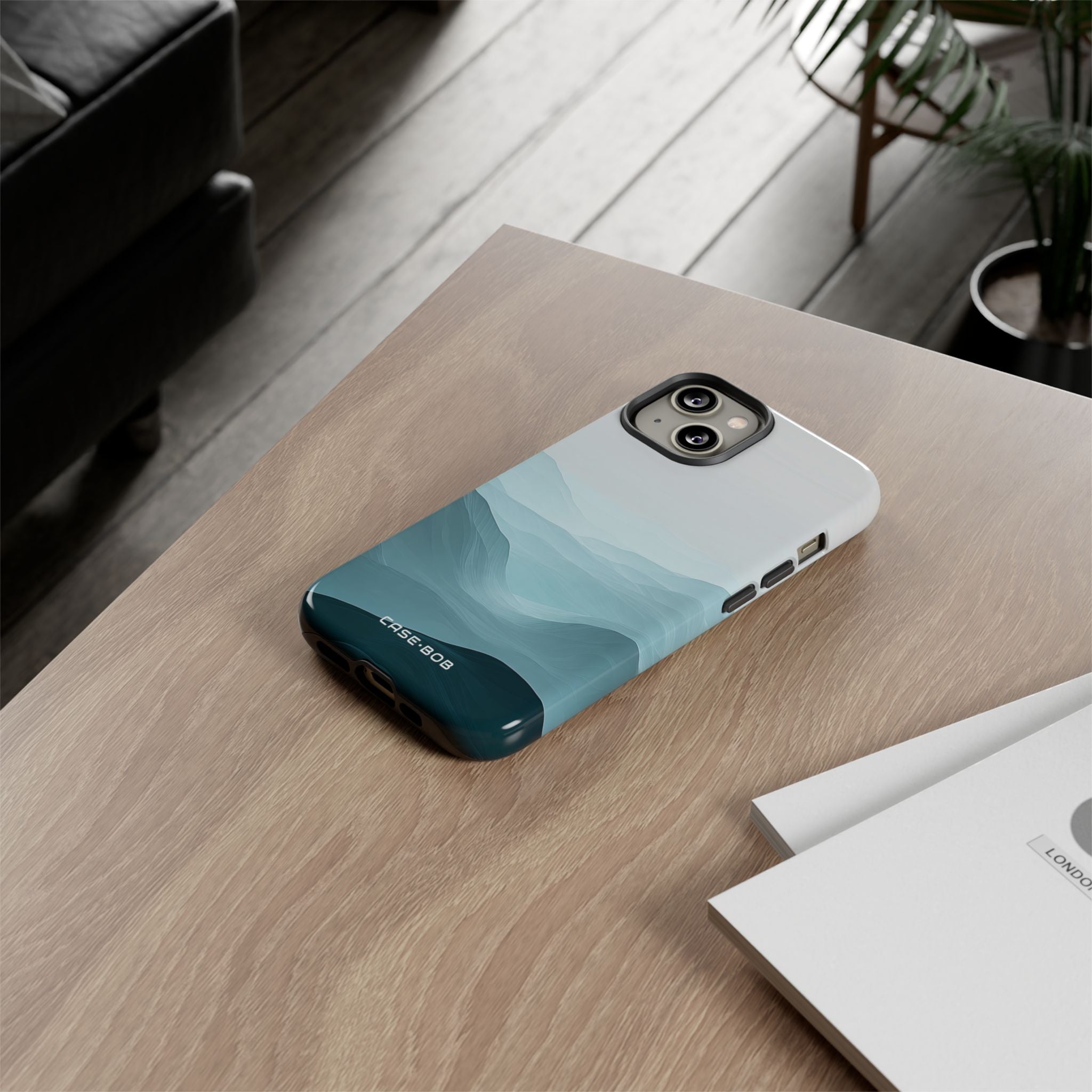 Teal Mist Mountains iPhone 14 Case - Tough