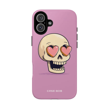 Heart Eyes Skull iPhone 16 Plus Case - Tough