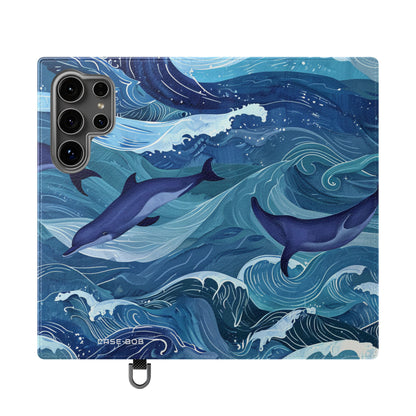 Delfiini Aalto Tanssi - Samsung S24 Ultra -lompakkokotelo