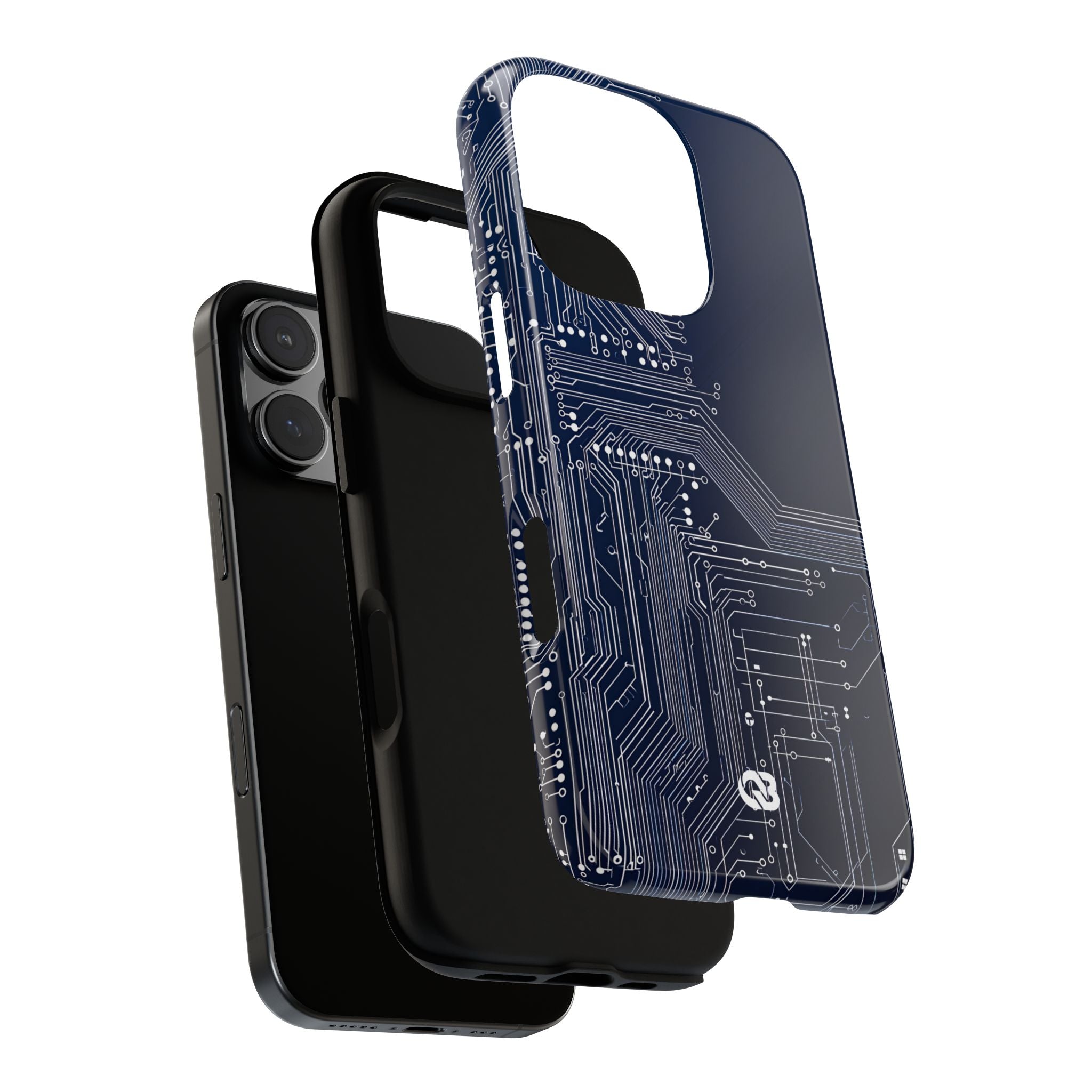 Blue Tough Phone Case for iPhone - Cobalt Data Stream
