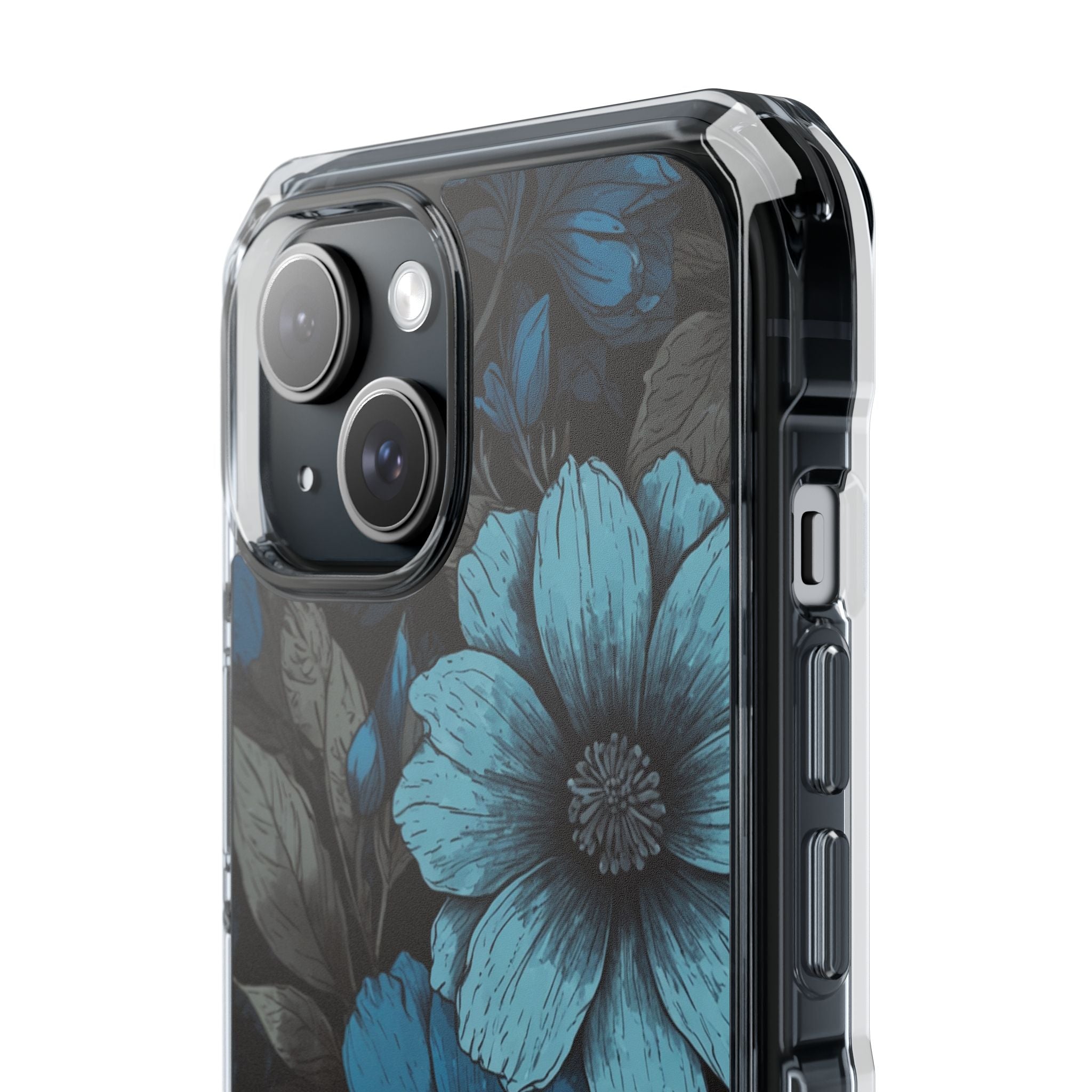 Obsidian Blue Petals · Impact Telefoncover til iPhone · Magsafe