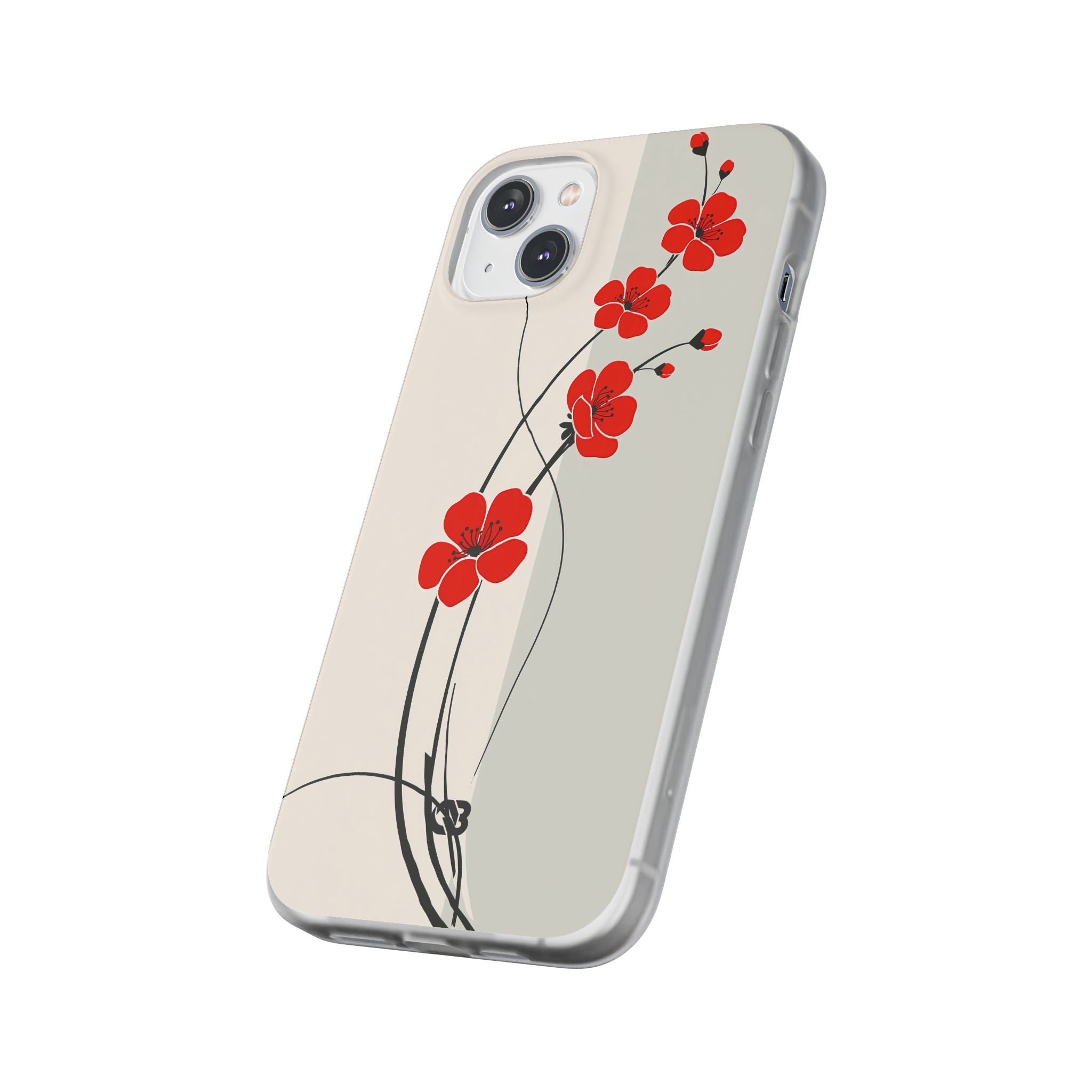Red Lite Phone Case for iPhone - Crimson Plum Ink