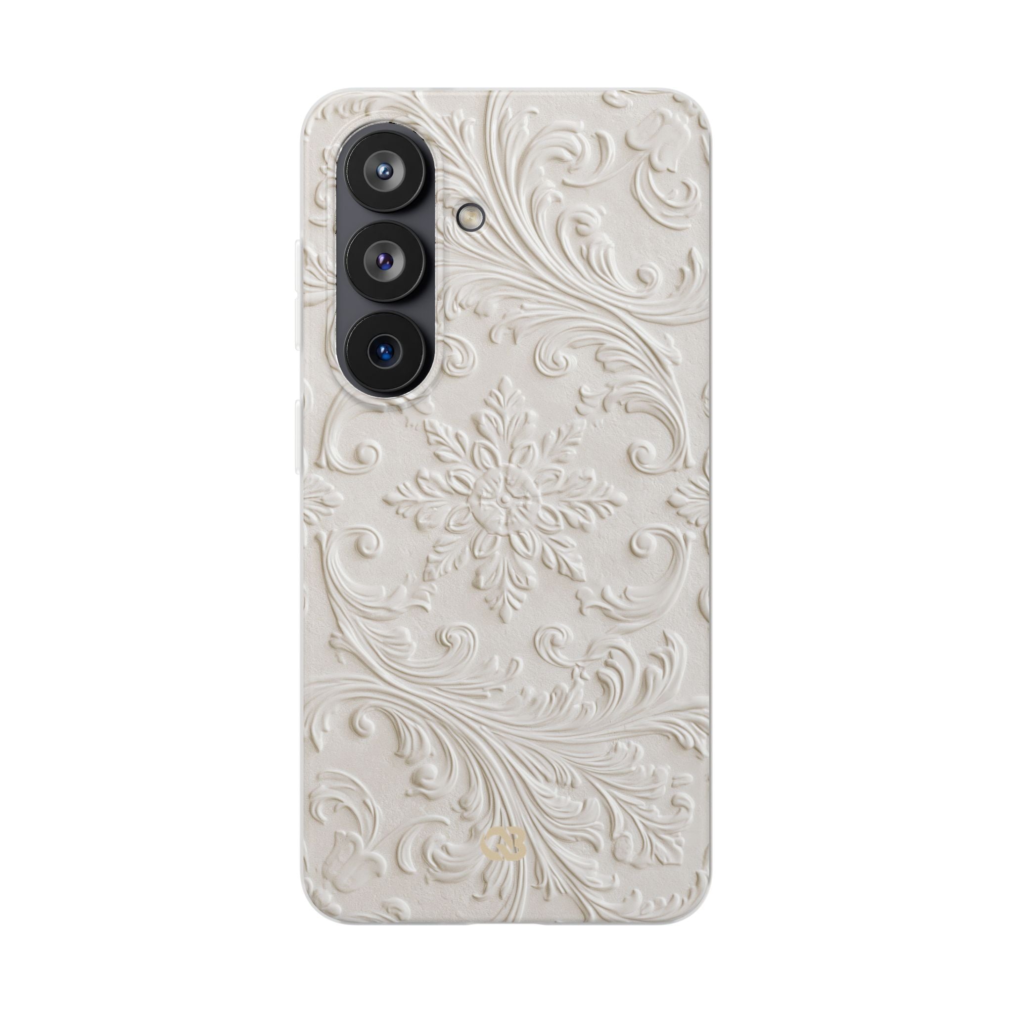 White Lite Phone Case for Samsung - Alabaster Floral Relief