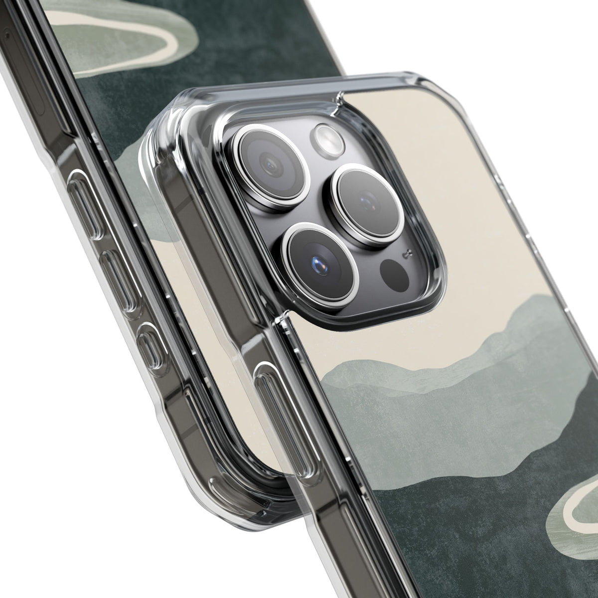 Muted Valley Vista · Clear Impact Magnetic Phone Case for iPhone ·  Green