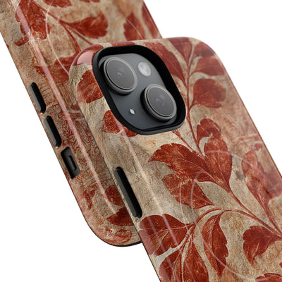 Terracotta Botanical Fresco · Tough 2.0 Magnetic Phone Case for iPhone · Red