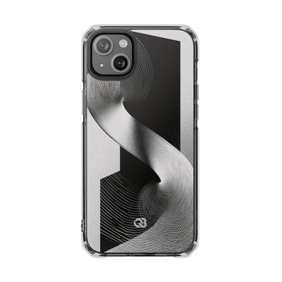 Grey Impact MagSafe Phone Case for iPhone - Obsidian Moiré Wave
