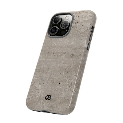 Grey Tough Phone Case for iPhone - Brutalist Stone Grit