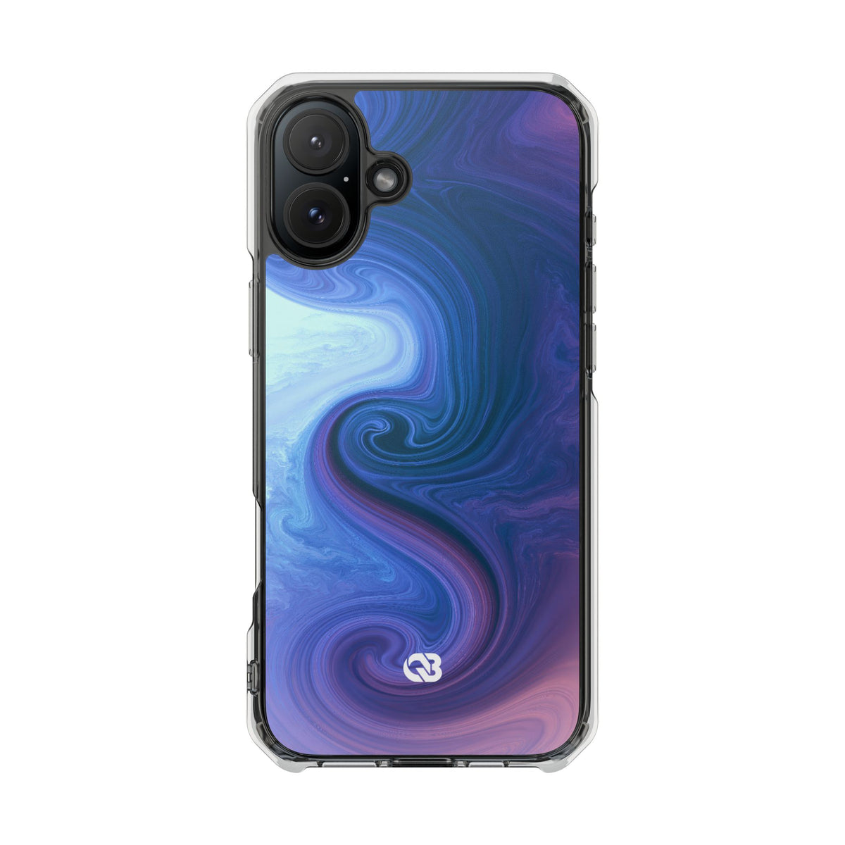 Azure Fluid Swirl · Clear Impact Magnetic Phone Case for iPhone · Blue