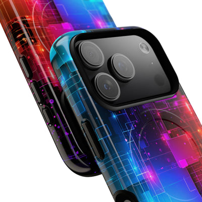 Spectral Circuit Grid · Tough 2.0 Magnetic Phone Case for iPhone · Black