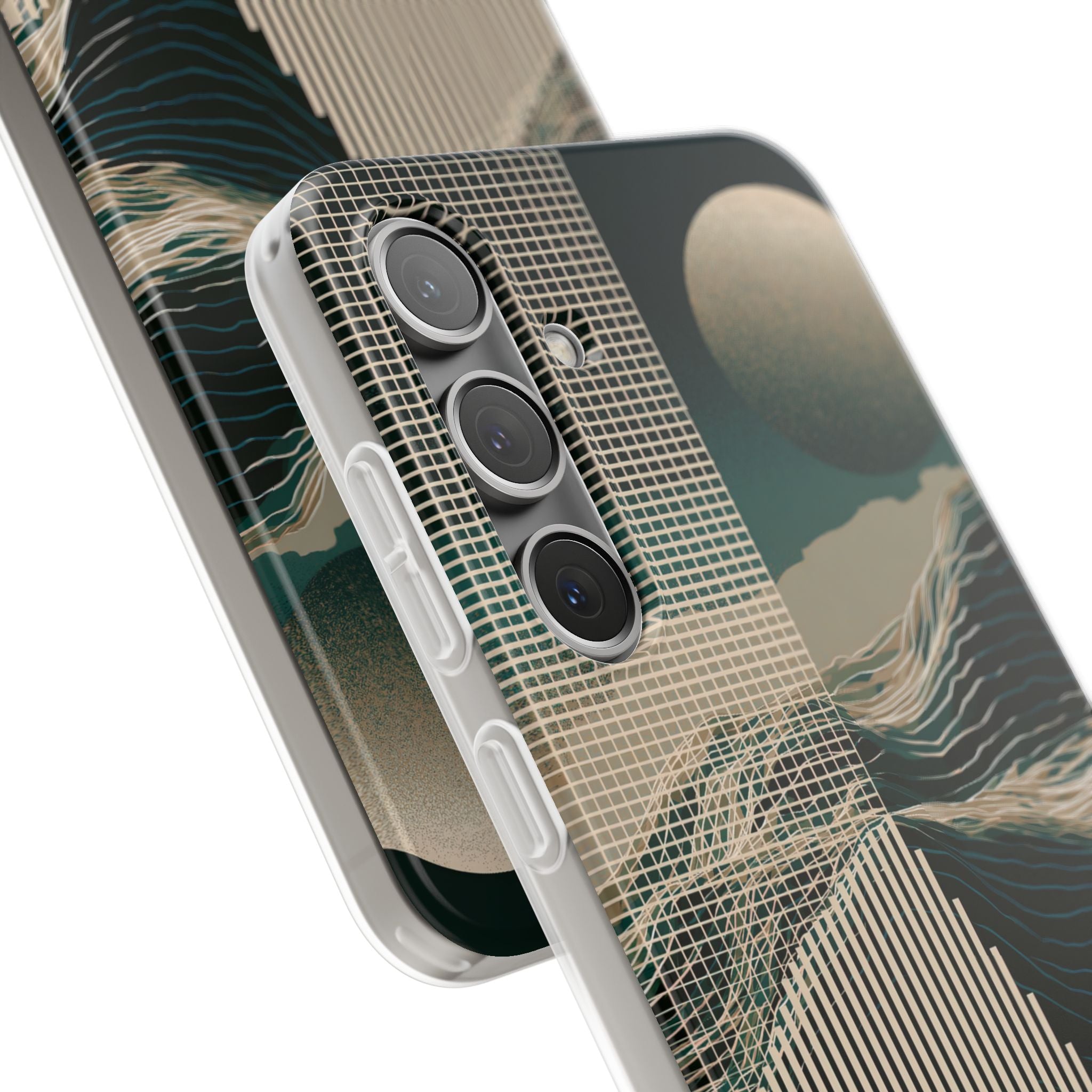 Green Lite Phone Case for Samsung - Lunar Moss Topography
