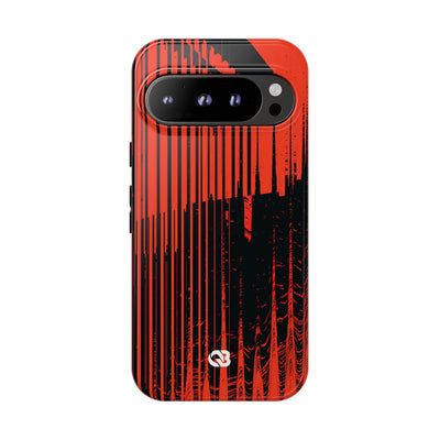Red Tough Phone Case for Google Pixel - Crimson Brutalist Distortion
