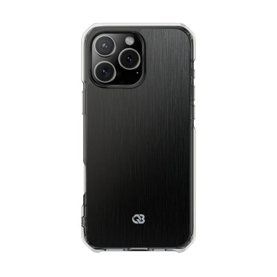 Obsidian Brushed Steel · Clear Impact Magnetic Phone Case for iPhone ·  Black