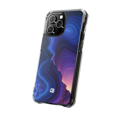 Radiant Strata · Clear Impact Magnetic Phone Case for iPhone · Blue