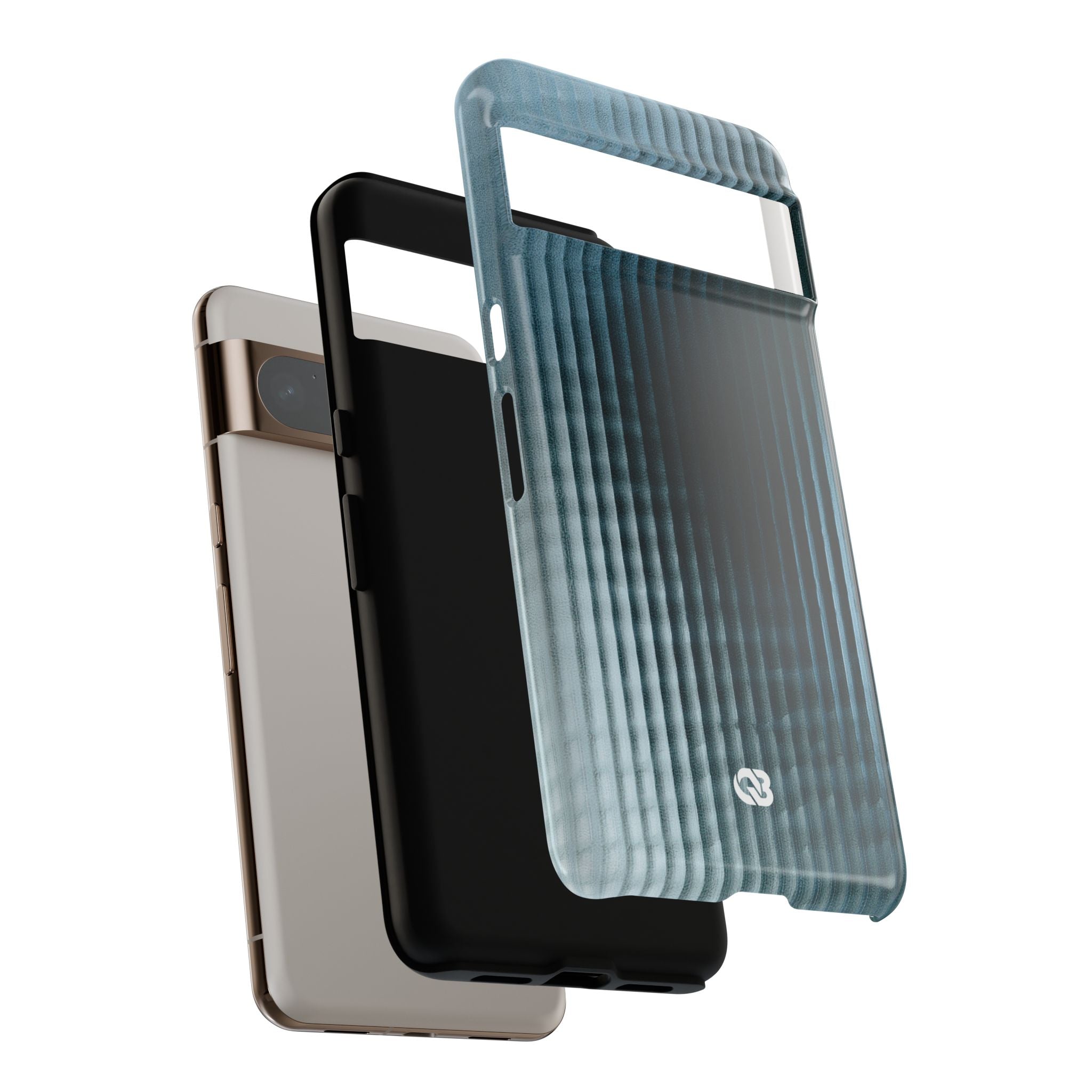 Blue Tough Phone Case for Google Pixel - Glacial Reeded Glass