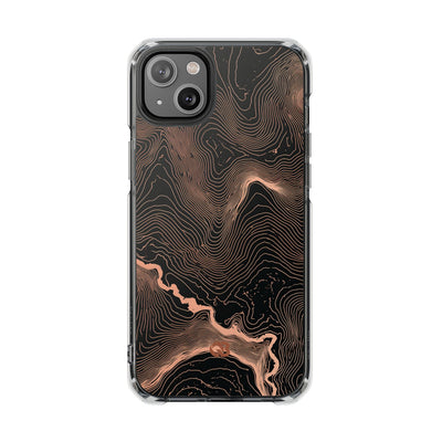 Orange Impact MagSafe Phone Case for iPhone - Salmon Ridge Topo