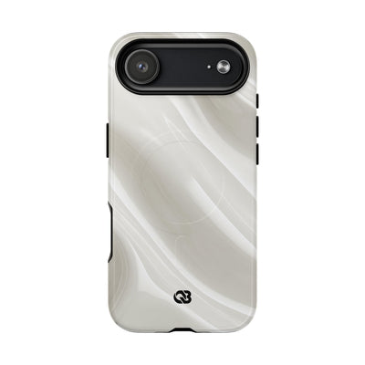 White Tough 2.0 Magsafe Phone Case for iPhone - Polished Ivory Wave