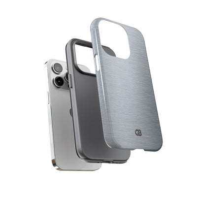 Silver Tough Phone Case for iPhone - Satin Chrome Grain