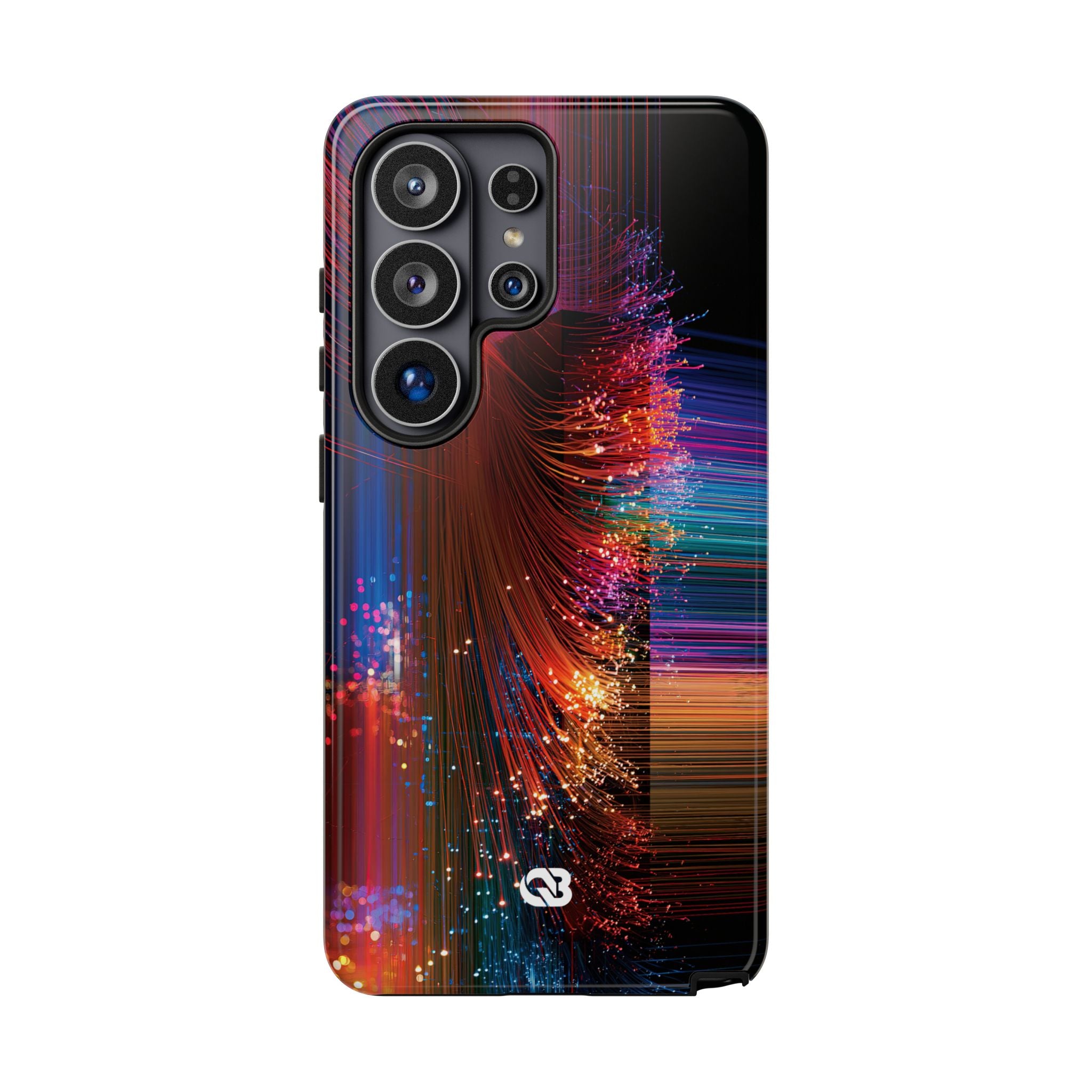 Black Tough Phone Case for Samsung - Cyber Optic Streak