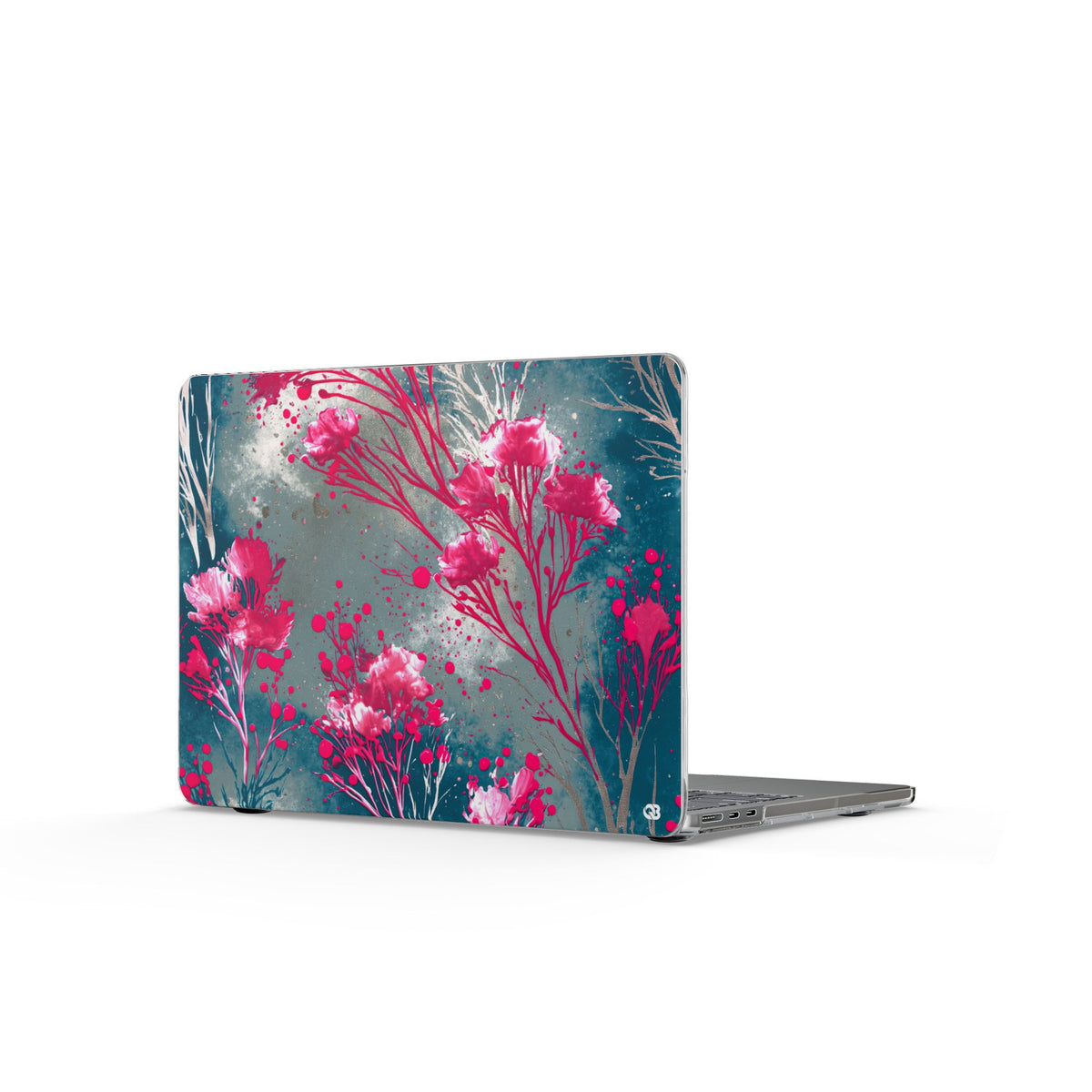 Cyber Blossom · Clear Hard Case for MacBook · Teal