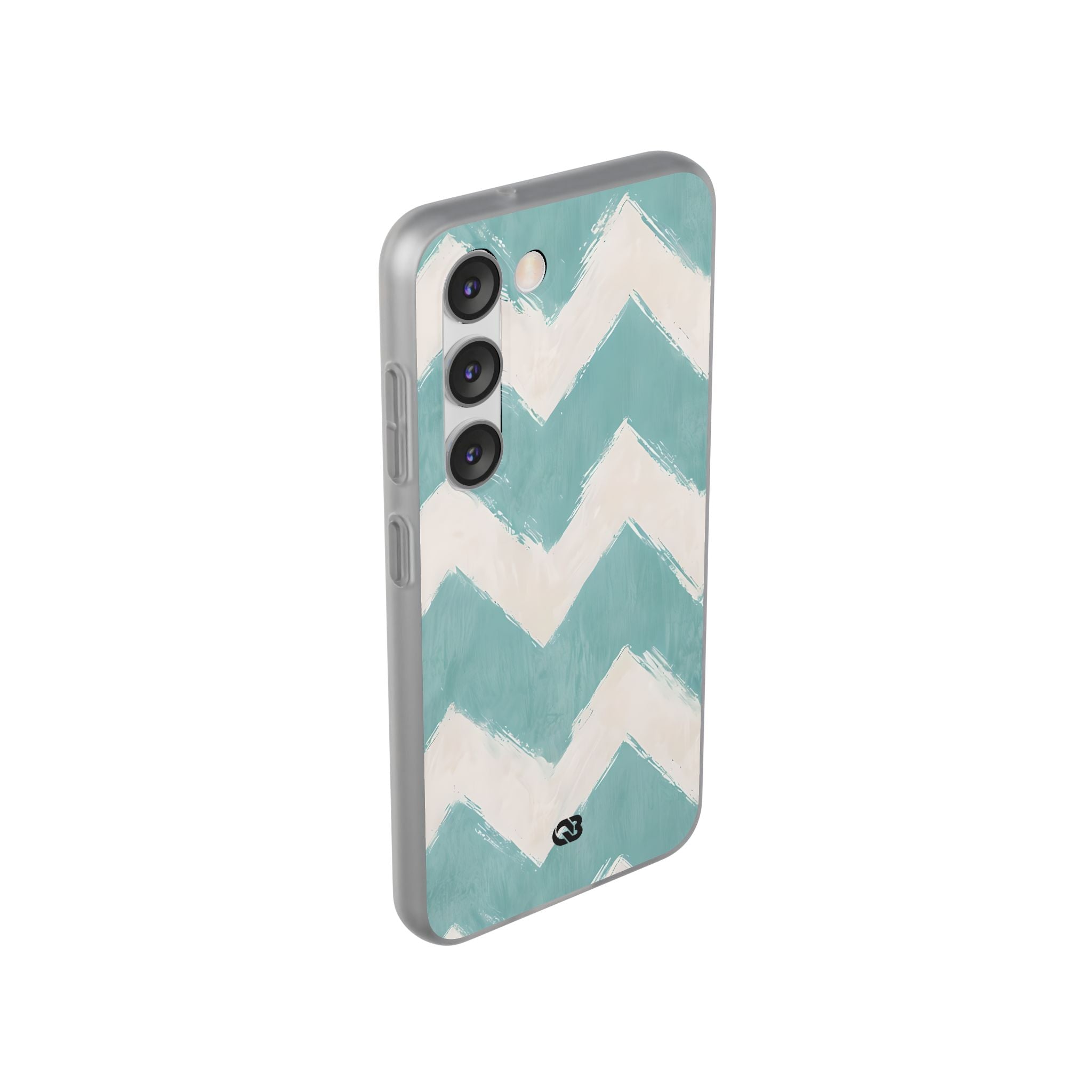 Teal Painted Chevron · Soft Phone Case for Samsung