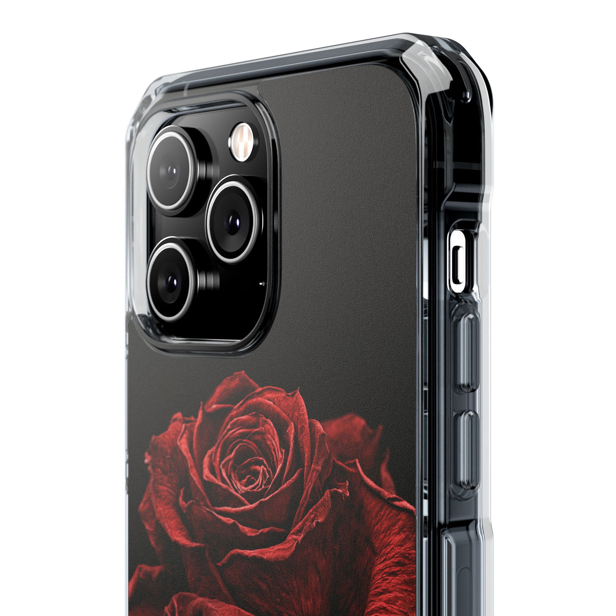 Crimson Noir Rose · Clear Impact Magnetic Phone Case for iPhone ·  Black