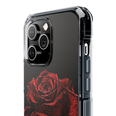 Crimson Noir Rose · Clear Impact Magnetic Phone Case for iPhone ·  Black