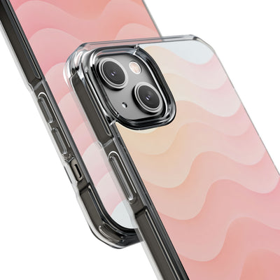 Blush Horizon Waves · Clear Impact Magnetic Phone Case for iPhone · Pink