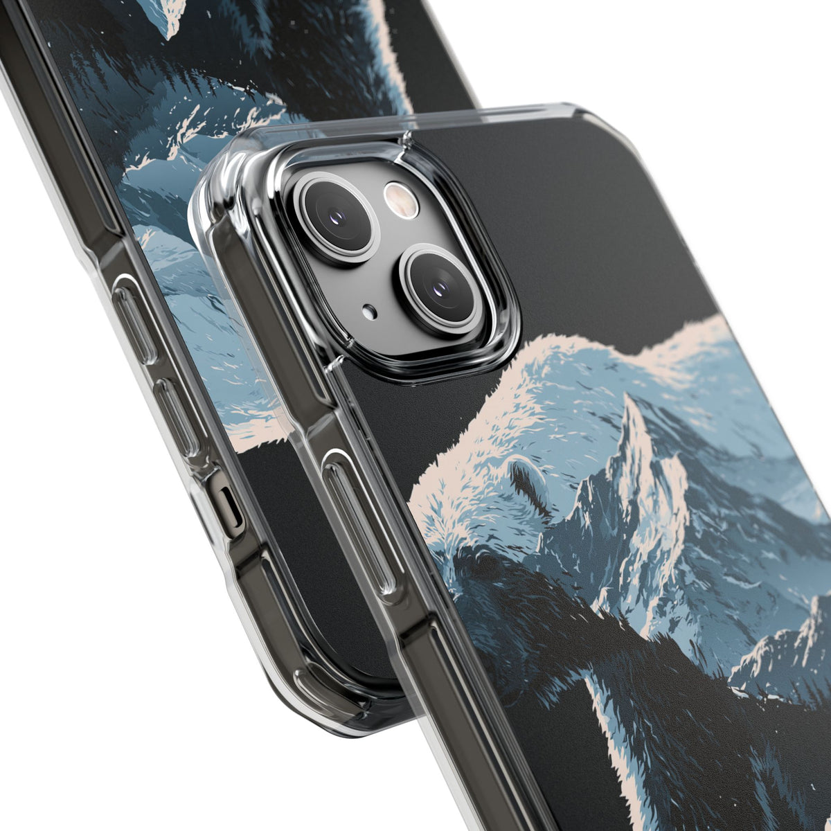 Nordic Arctic Bear · Clear Impact Magnetic Phone Case for iPhone · Black