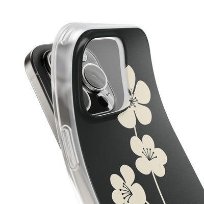 Black Lite Phone Case for iPhone - Obsidian Cream Bloom