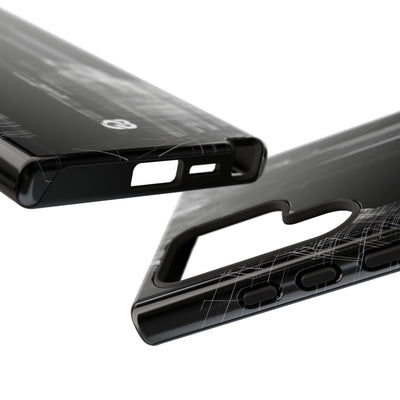 Black Tough Phone Case for Samsung - Ghost Urban Wireframe