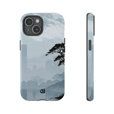 Grey Tough Phone Case for iPhone - Steel Slate Zen