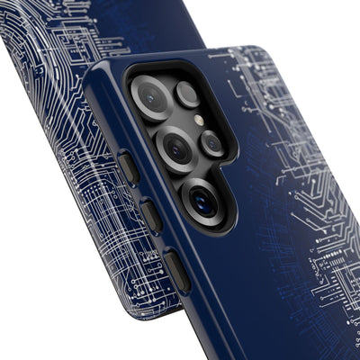 Blue Tough Phone Case for Samsung - Cobalt Circuit Logic