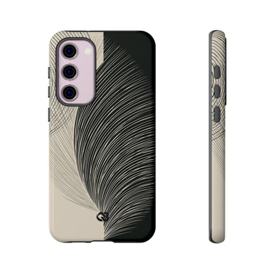 Beige Tough Phone Case for Samsung - Obsidian Cream Plume
