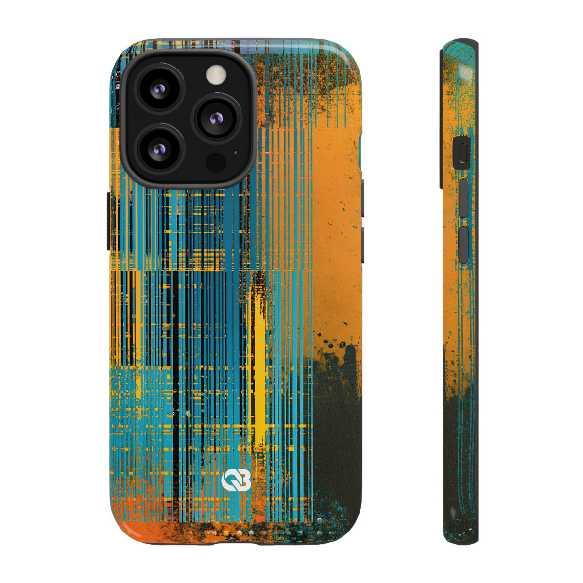 Cyber Glitch Stream · Tough Phone Case for iPhone · Teal