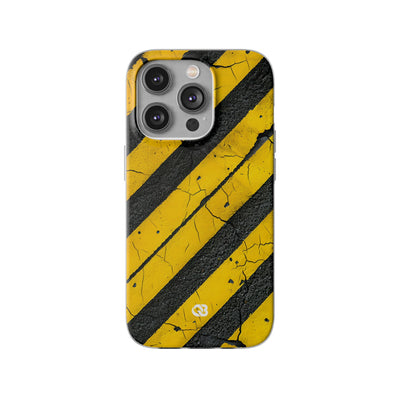 Cracked Hazard Stripes · Soft Phone Case for iPhone