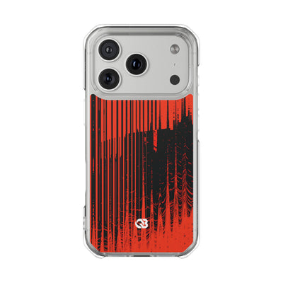 Red Impact MagSafe Phone Case for iPhone - Crimson Brutalist Distortion