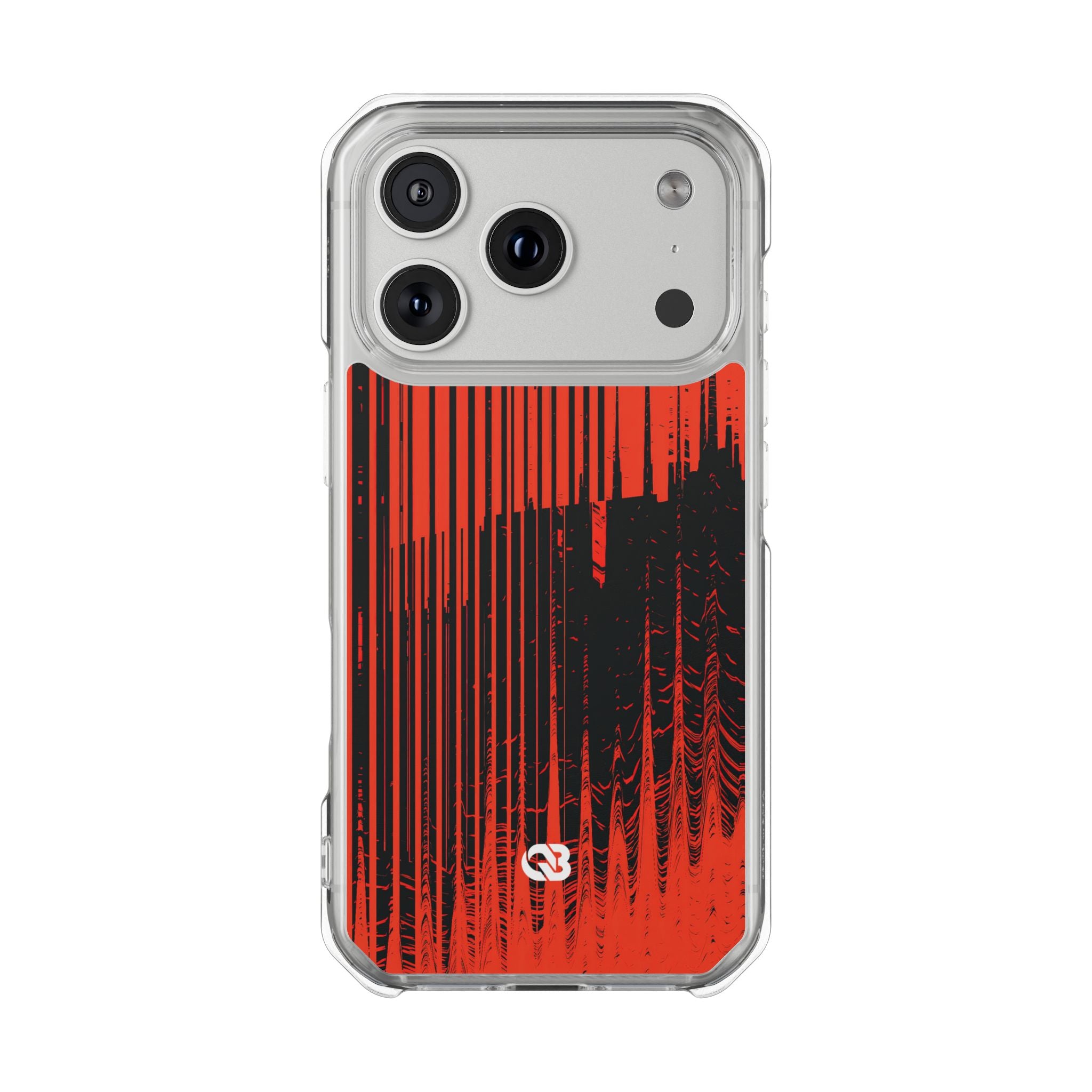Red Impact MagSafe Phone Case for iPhone - Crimson Brutalist Distortion