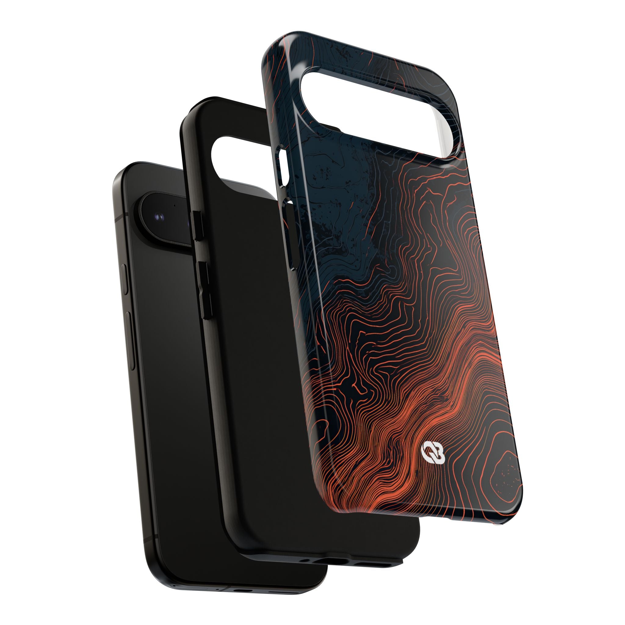 Black Tough Phone Case for Google Pixel - Volcanic Basalt Map