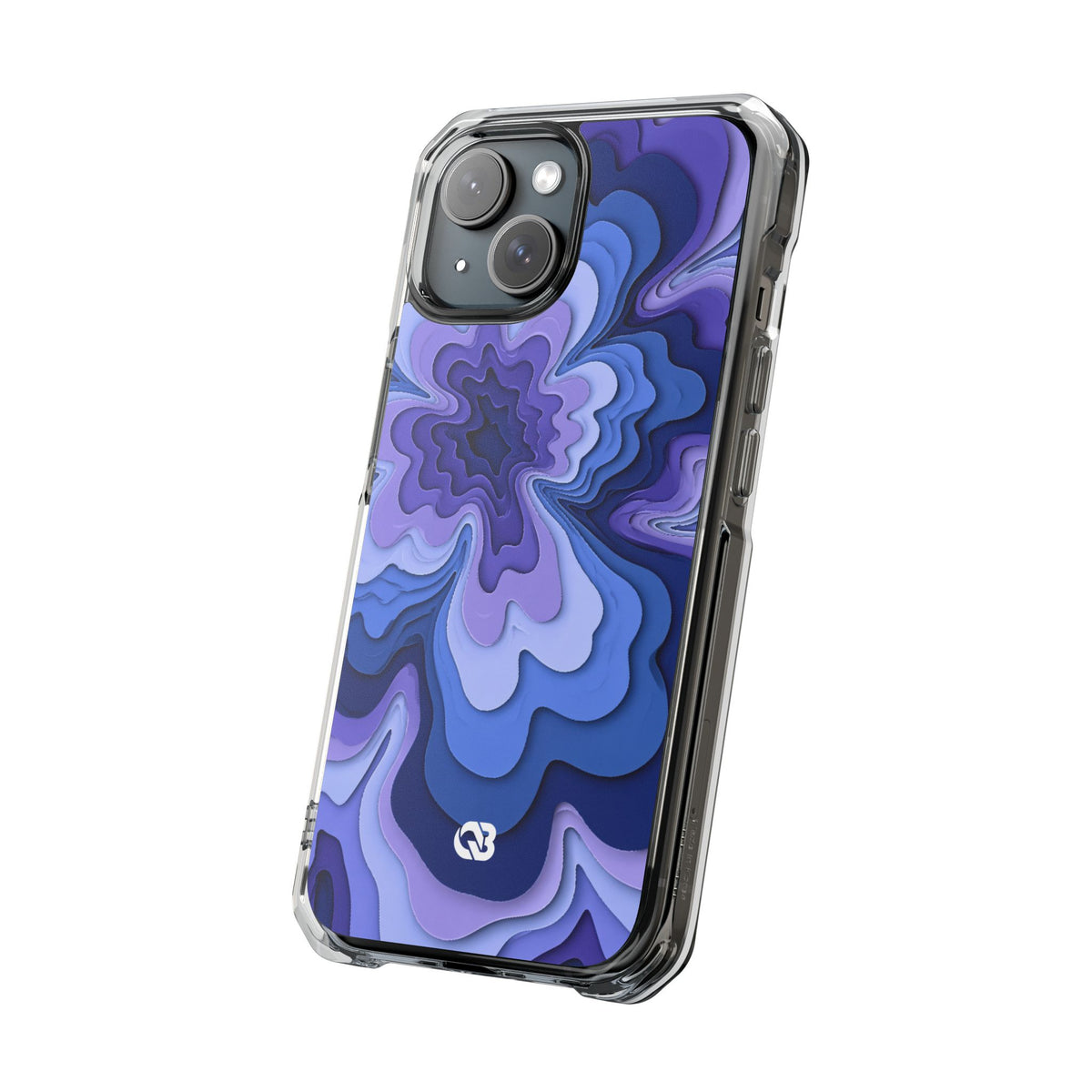 Periwinkle Strata Bloom · Clear Impact Magnetic Phone Case for iPhone · Purple