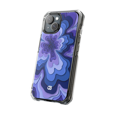 Periwinkle Strata Bloom · Clear Impact Magnetic Phone Case for iPhone · Purple