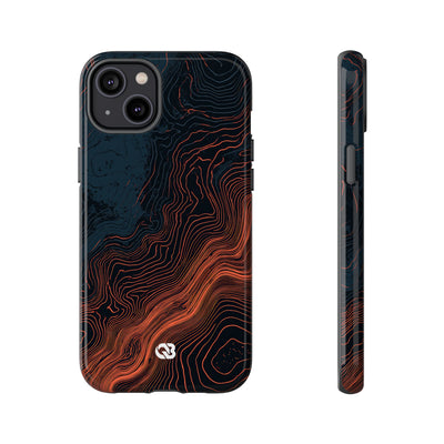 Black Tough Phone Case for iPhone - Volcanic Basalt Map