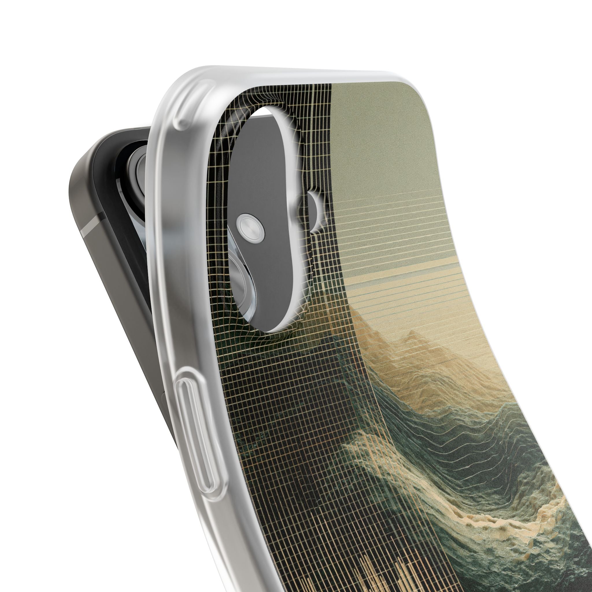 Beige Lite Phone Case for iPhone - Veridian Data Ridge