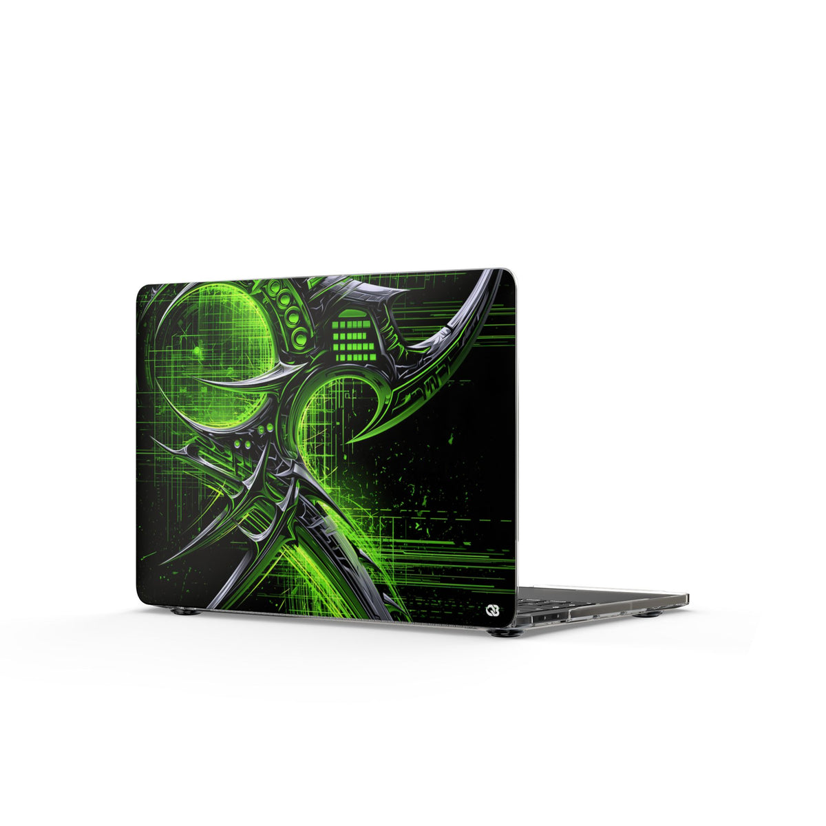 Cyber Sigil Grid · Clear Hard Case for MacBook · Green