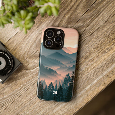 Teal Tough Phone Case for iPhone - Alpine Teal Horizon