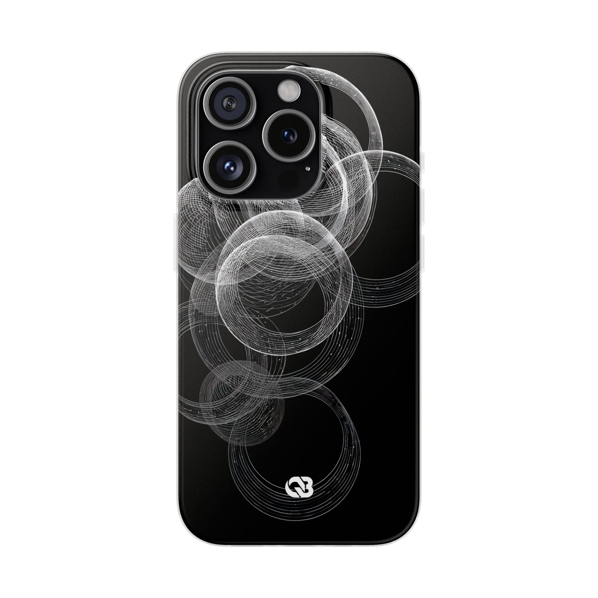 Black Lite Phone Case for iPhone - Kinetic Wireframe Orbit