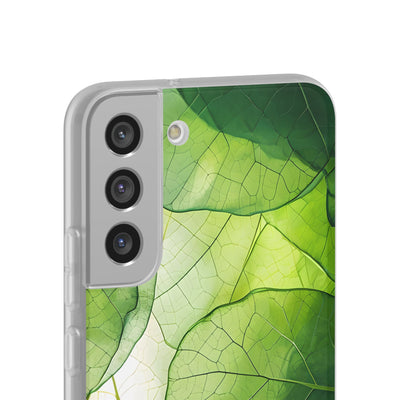 Emerald Leaf Veins · Soft Phone Case for Samsung