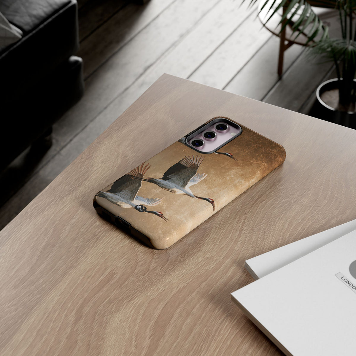 Golden Crane Flight · Tough Phone Case for Samsung · Gold