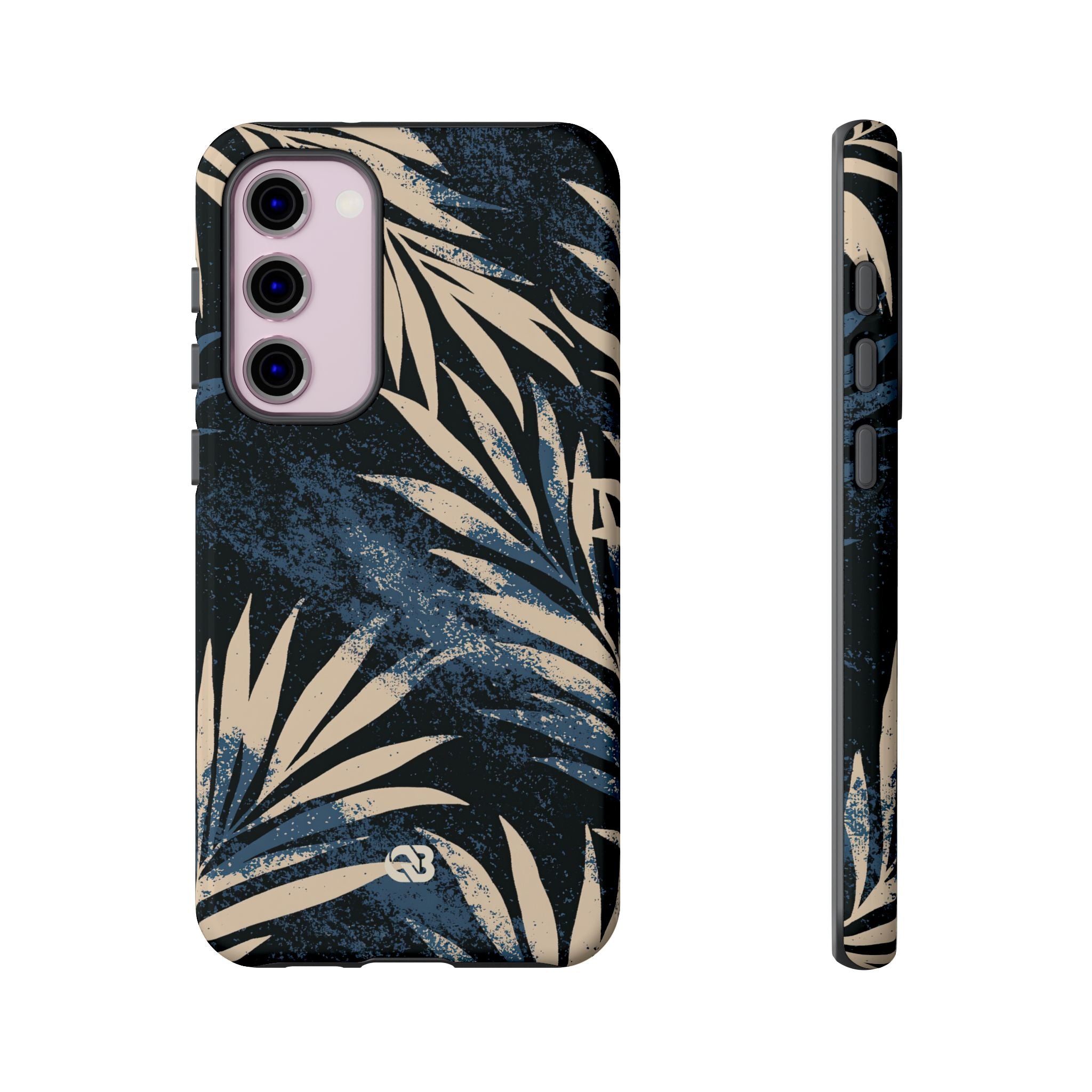 Blue Tough Phone Case for Samsung - Midnight Indigo Palm
